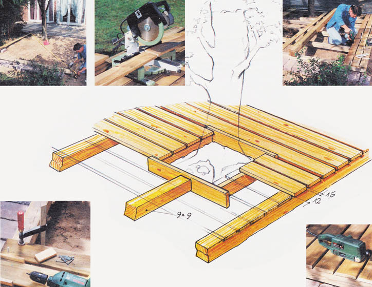 construcción de terraza de madera
